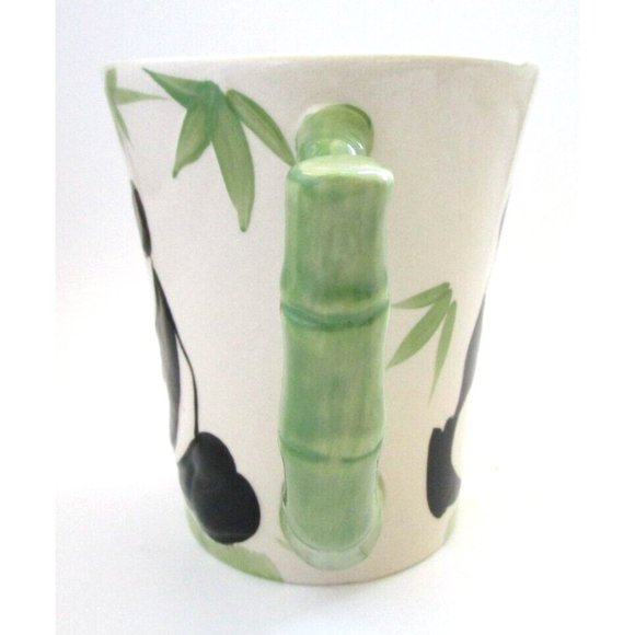 Pier 1 Imports Coffee Mug/Cup - 3D Panda Cub -Bamboo Handle Hand Painted Retired - Picture 2 of 12